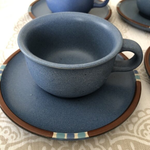 Set of 2 Dansk "Mesa - Sky Blue " Cups and Saucers Japan - Picture 7 of 8